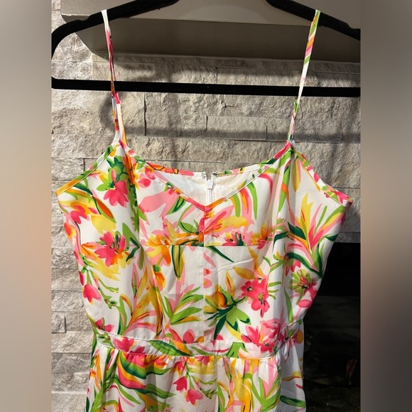 J Crew size 8 White Floral Spaghetti Strap Dress - Picture 4 of 10